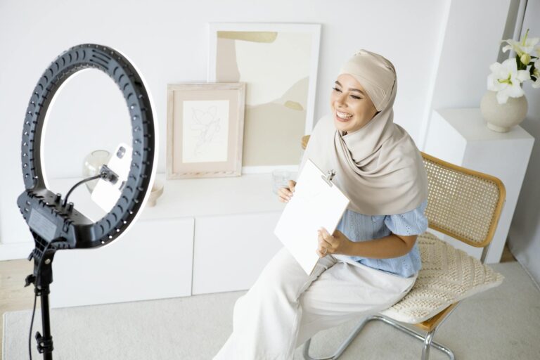 Free stock photo of arabic woman, blog, blogging setup